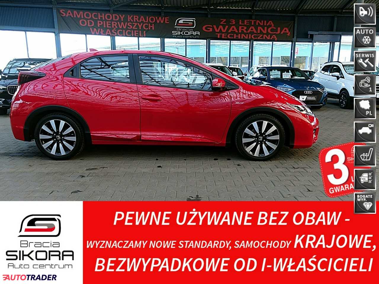 Honda Civic 1.8 benzyna 141 KM 2016r. (Mysłowice)